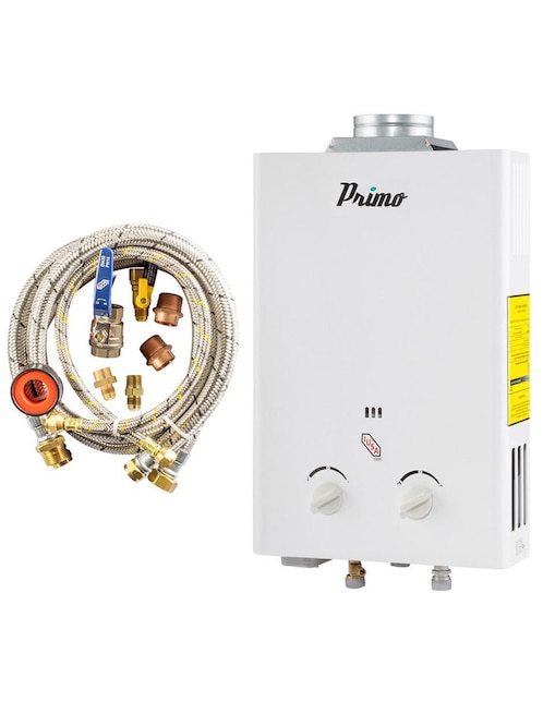 Calentador instantáneo Iusa + kit de instalación 1 servicio 6 L gas natural