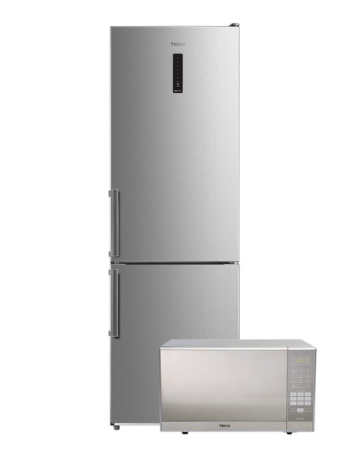 Combo refrigerador bottom mount Teka 12 pies cúbicos Tecnología no frost NFL346SS + Microondas MWG11X