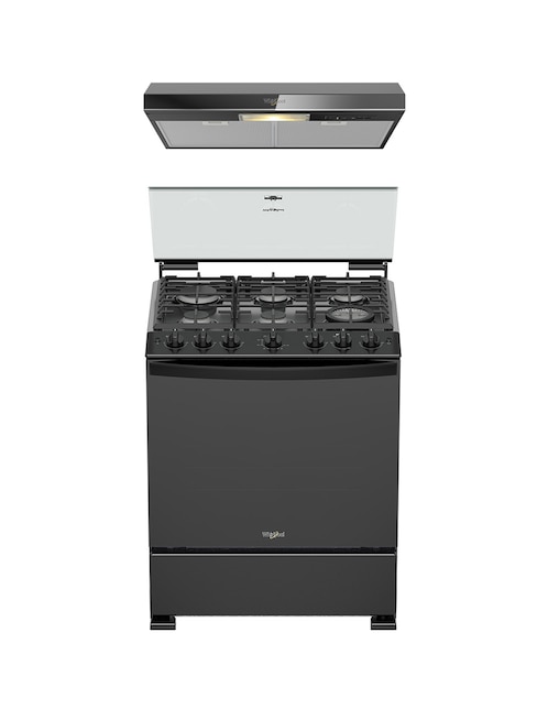 Combo estufa de piso a gas LP Whirlpool 91.1 cm cwfr7000b-h de 6 quemadores