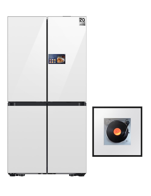 Refrigerador french door Samsung 23 pies invert no frost y fábrica de hielo f-rm90f6hw-ls6