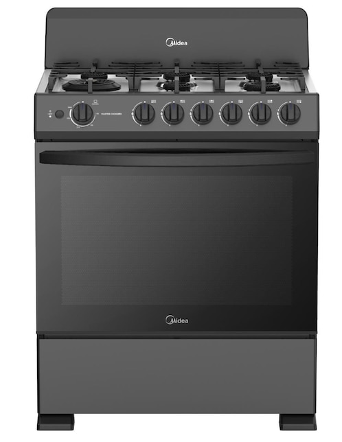 MIDEA Estufa de piso a gas natural/lp Midea 75.7 cm MGS30FS1BIABBF de 6 quemadores