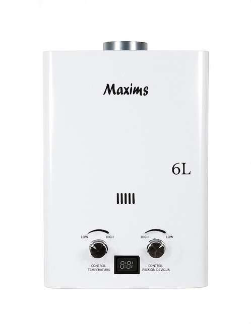MAXIMS Calentador de paso Maxims 6 L Gas LP