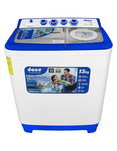 Lavadora doble tina Dace 13 kg semiautomática carga superior LS13061PPBA