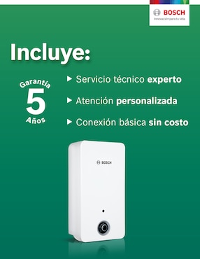 Calentador de paso bosch balanz 2 servicios 13 l gas natural
