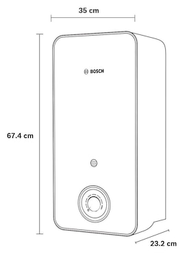 Calentador de paso bosch balanz 2 servicios 13 l gas natural