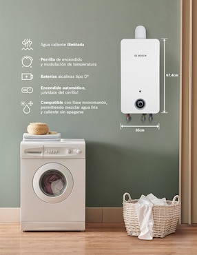 Calentador de paso bosch balanz 2 servicios 13 l gas natural