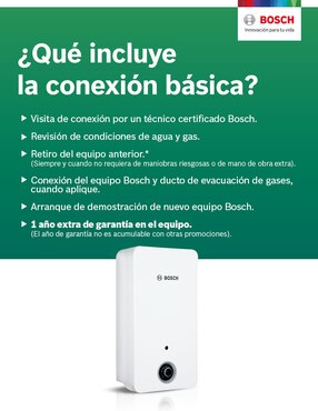 Calentador de paso bosch balanz 2 servicios 13 l gas natural