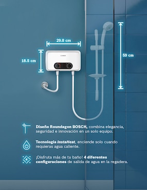 Calentador de paso Bosch REGADERA INSTANTÁNEA 5 L eléctrico