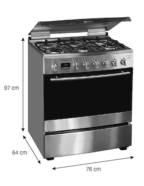 Estufa de piso Koblenz 76 cm EKE-506 PALERMO de 6 quemadores