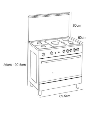 Estufa de piso a gas LP Teka 89.5 cm FS3RS965GGXL de 5 quemadores