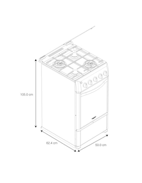Combo estufa de piso a Gas LP Whirlpool 50 cm WWR7000SH de 4 quemadores + Campana