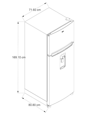 Refrigerador top mount Whirlpool 17 pies cúbicos no frost WT1756A