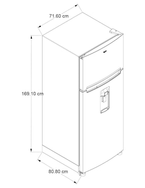 Refrigerador top mount Whirlpool 17 pies cúbicos no frost WT1756A