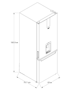 Refrigerador bottom mount Whirlpool 13 pies cúbicos no frost WB1333V