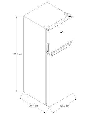 Refrigerador Top mount Whirlpool 14 pies cúbicos tecnología no frost WT1431A