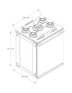 Estufa de piso a Gas LP Whirlpool 76 cm WFR9100S de 5 quemadores