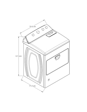 Secadora de gas Whirlpool de 21 kg con 11 ciclos 7MWGD2040JM