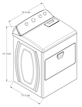 Secadora electrónica Whirlpool de 21 kg con 11 ciclos 7MWED2040JM