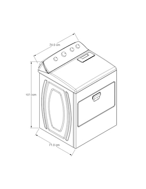 Secadora electrónica Whirlpool de 23 kg con 11 ciclos 7MWED2140JB