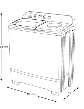 Lavadora doble tina Samsung 18 kg semiautomática carga superior wt18k5200mb/ax
