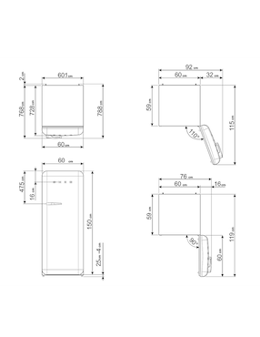 Refrigerador Unipuerta Smeg 9 pies tecnología no frost FAB28URPG3