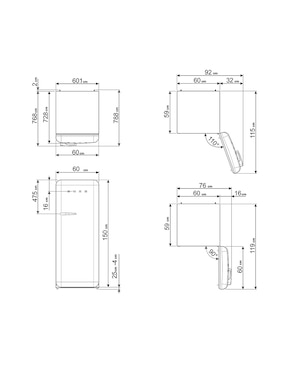 Refrigerador unipuerta Smeg 9 pies cúbicos Tecnología No Frost FAB28URCR3