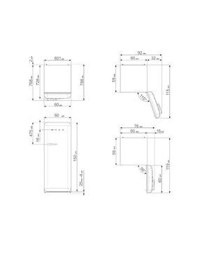 Refrigerador Unipuerta Smeg 9 pies tecnología no frost FAB28URBL3