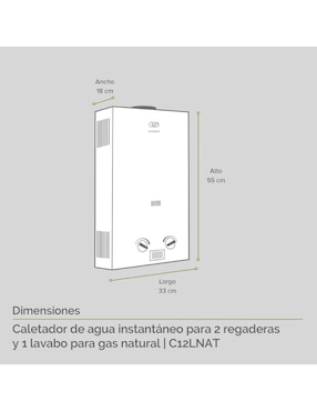 Calentador de paso Avera C12LNAT 12 l Gas natural