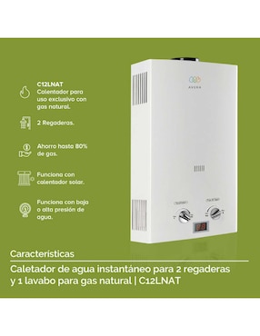 Calentador de paso Avera C12LNAT 12 l Gas natural