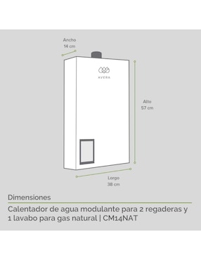 Calentador de paso Avera CM14NAT gas natural