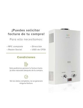 Calentador de paso Avera C6L 6 L Gas LP