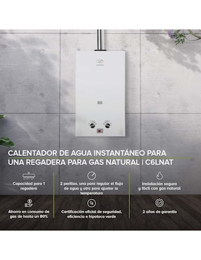 Calentador de paso Avera C6LNAT 6 L Gas natural