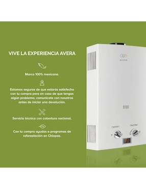 Calentador de paso Avera C6LNAT 6 L Gas natural