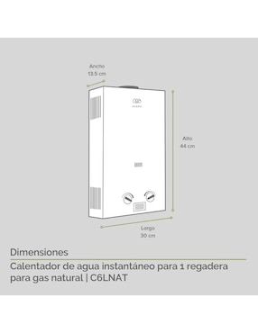 Calentador de paso Avera C6LNAT 6 L Gas natural