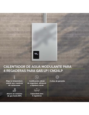 Calentador de paso Avera CM24 Gas LP
