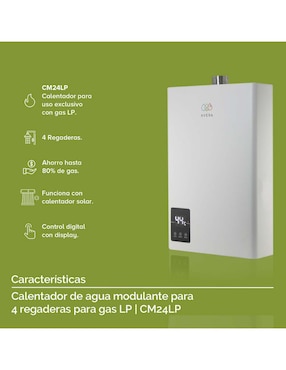 Calentador de paso Avera CM24 Gas LP