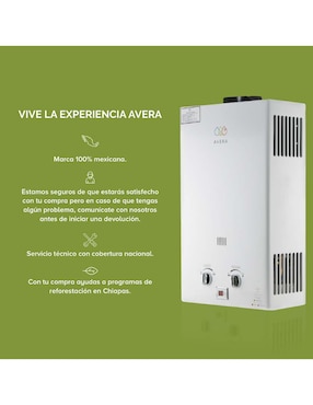 Calentador de paso Avera C12L 12 l Gas LP
