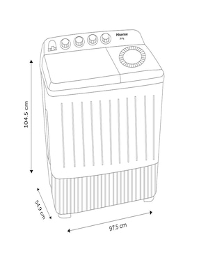 Lavadora doble tina Hisense 20 kg semiautomática carga superior WSA2001P