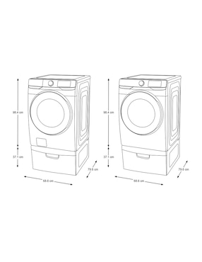 Combo lavadora + secadora Samsung de gas 20 kg F-WD20T6000WCP