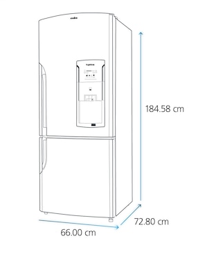 Refrigerador bottom mount Mabe 14 pies cúbicos no frost RMB400IBMRP0