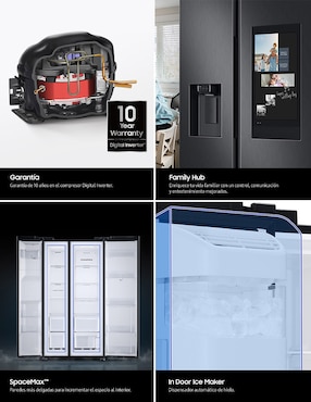 Refrigerador dúplex Samsung 22 pies cúbicos tecnología inverter y tecnología no frost RS22T5561S9/EM