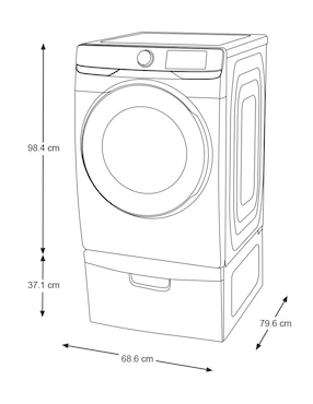 Secadora de gas Samsung de 24 kg con 10 ciclos DVG24T6000W/AX