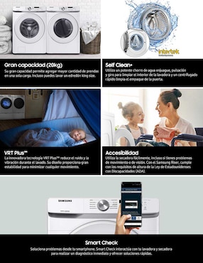 Lavadora Samsung 20 kg automática carga frontal WF20T6000AW/AX