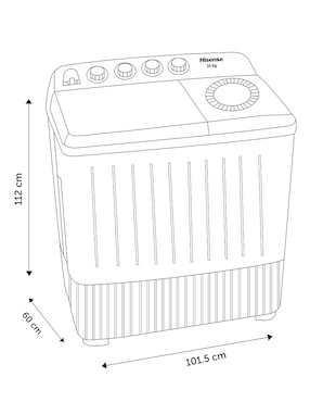 Lavadora doble tina Hisense 26 kg semiautomática carga superior WSA2601PX