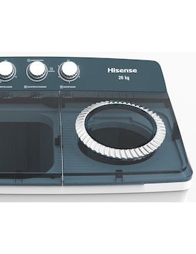 Lavadora doble tina Hisense 26 kg semiautomática carga superior WSA2601PX
