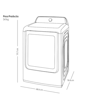 Secadora de gas Samsung de 24 kg con 8 ciclos DVG24A3000W/AX