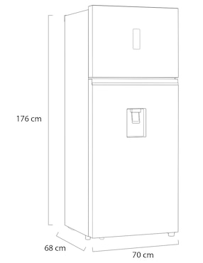Refrigerador Top mount LG 14 pies cúbicos Tecnología inverter y Tecnología no frost VT40AWP