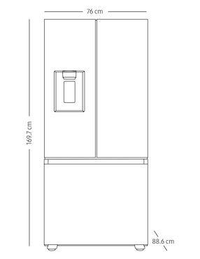 Refrigerador French door Samsung 22 pies tecnología inverter y tecnología no frost RF22A4220B1/EM