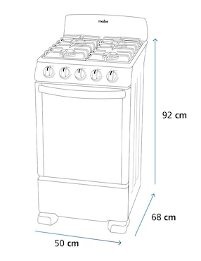 Estufa de piso a Gas LP Mabe 50 cm EM5043BFIS1 de 4 quemadores