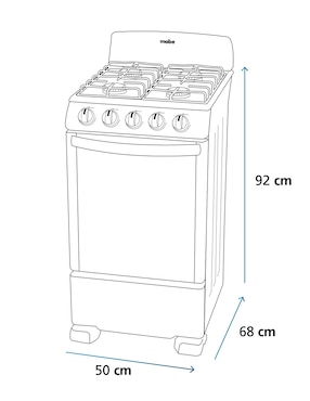 Estufa de piso Mabe 50 cm EM5030BAIS0 de 4 quemadores